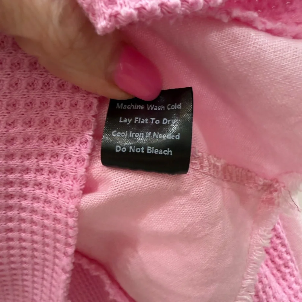 POL Pink Waffle Knit Bomber Jacket - Picture 6 of 11
